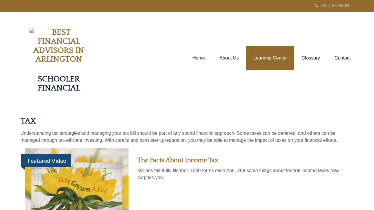 Schooler Financial page