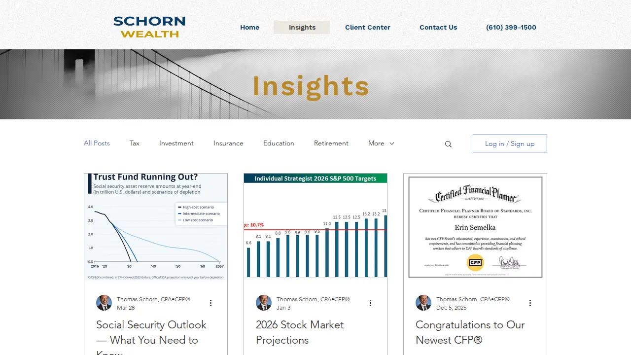Schorn Wealth page