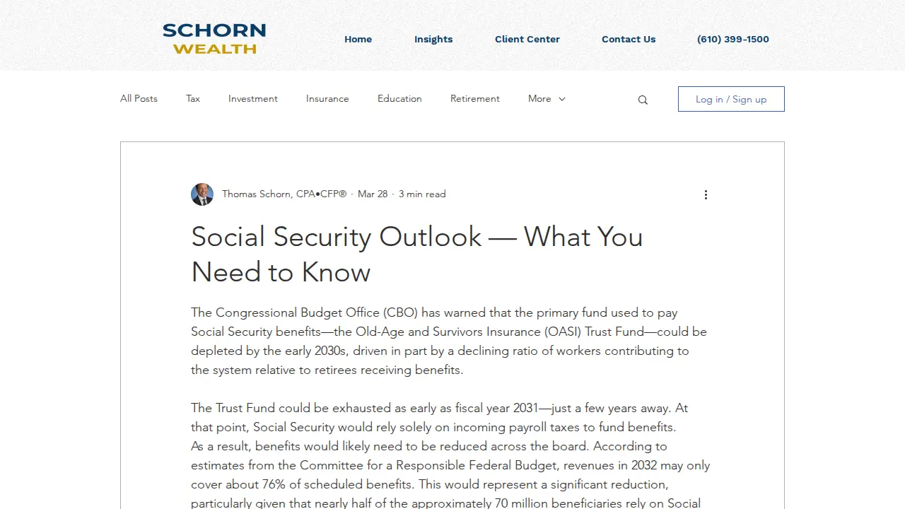 Schorn Wealth page
