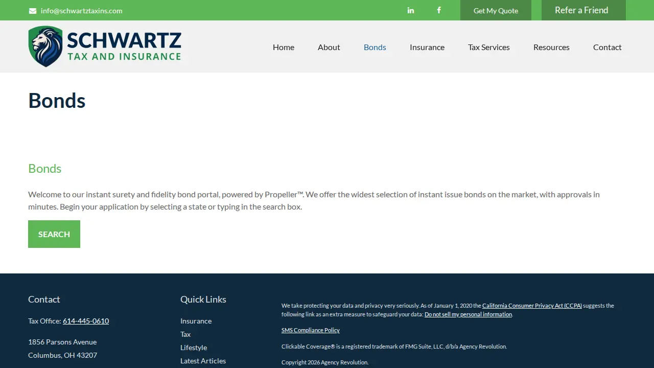 Schwartz Tax and Insurance Services page