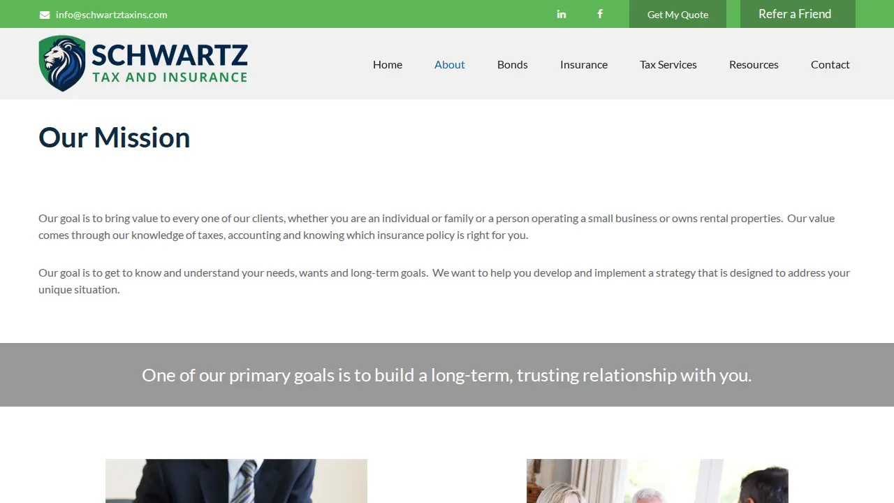 Schwartz Tax and Insurance Services page