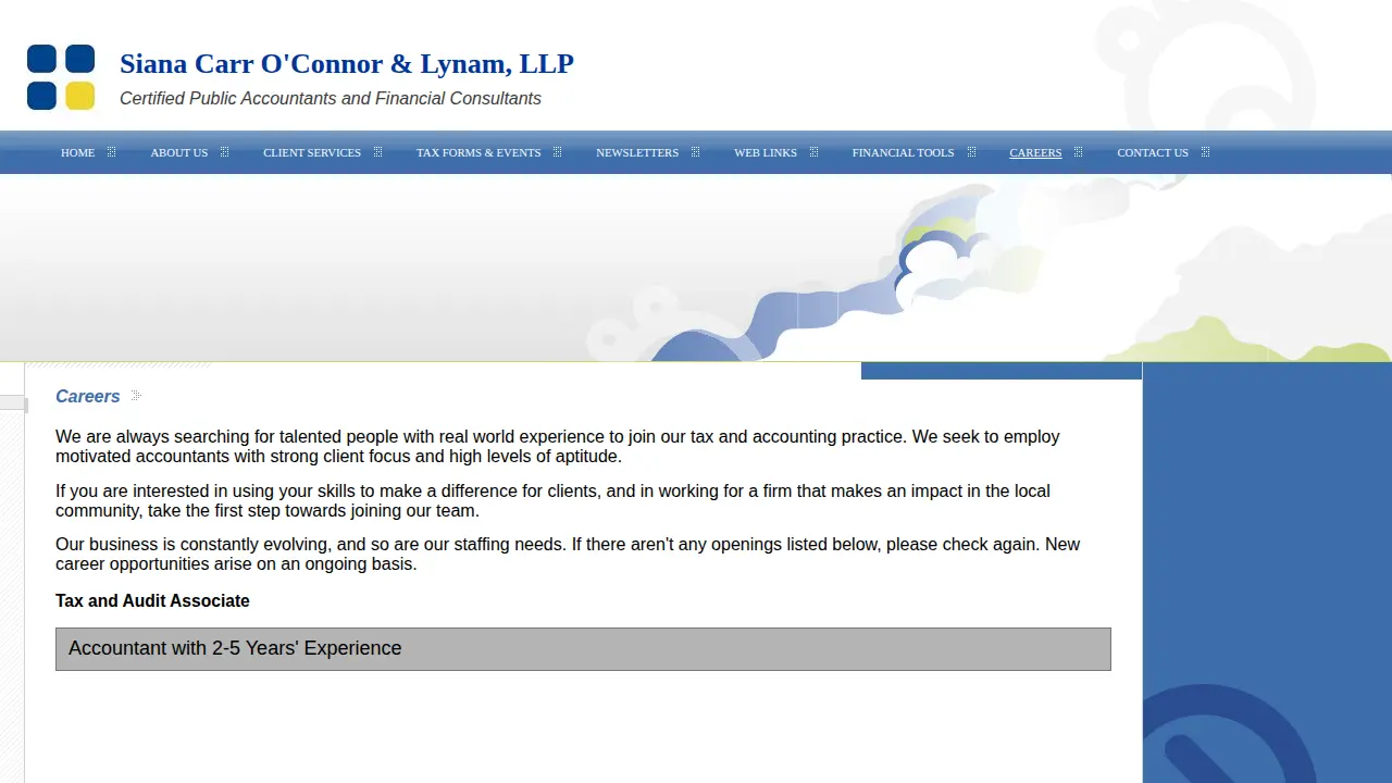 Siana Carr O'Connor & Lynam, LLP - Certified Public Accountants page