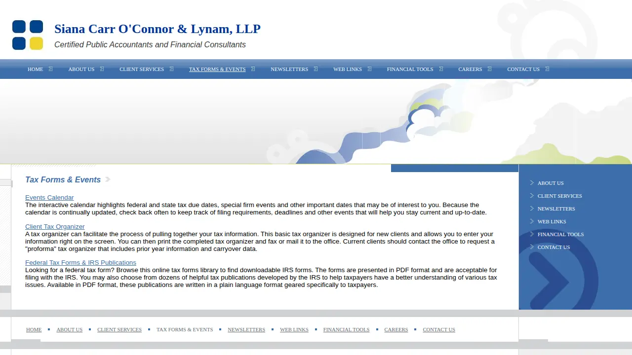 Siana Carr O'Connor & Lynam, LLP - Certified Public Accountants page
