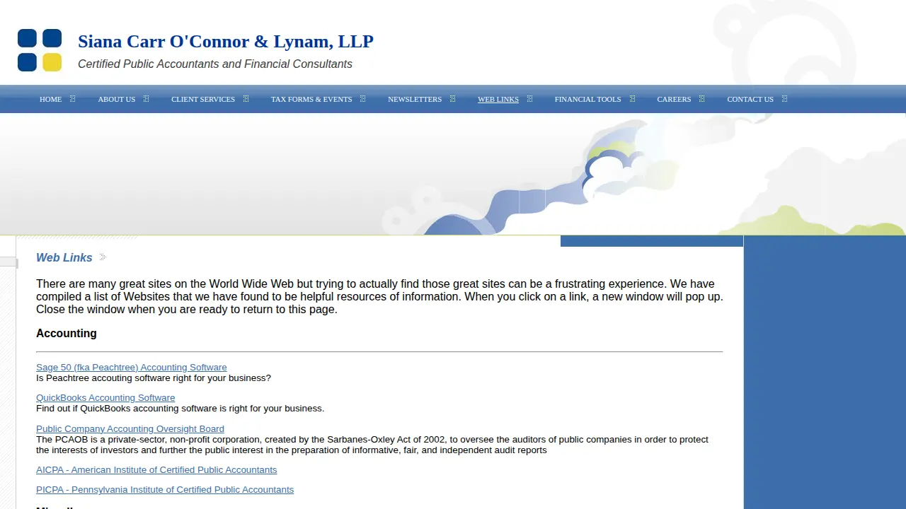 Siana Carr O'Connor & Lynam, LLP - Certified Public Accountants page