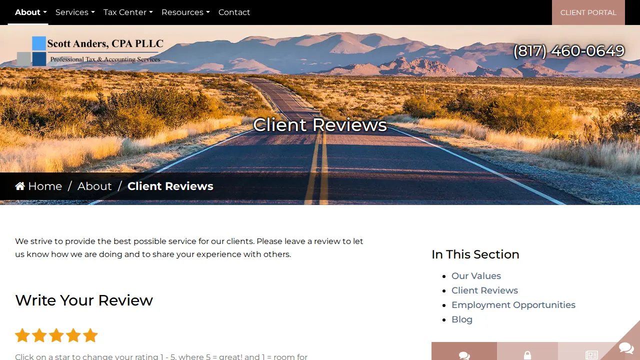 Scott Anders, CPA PLLC page
