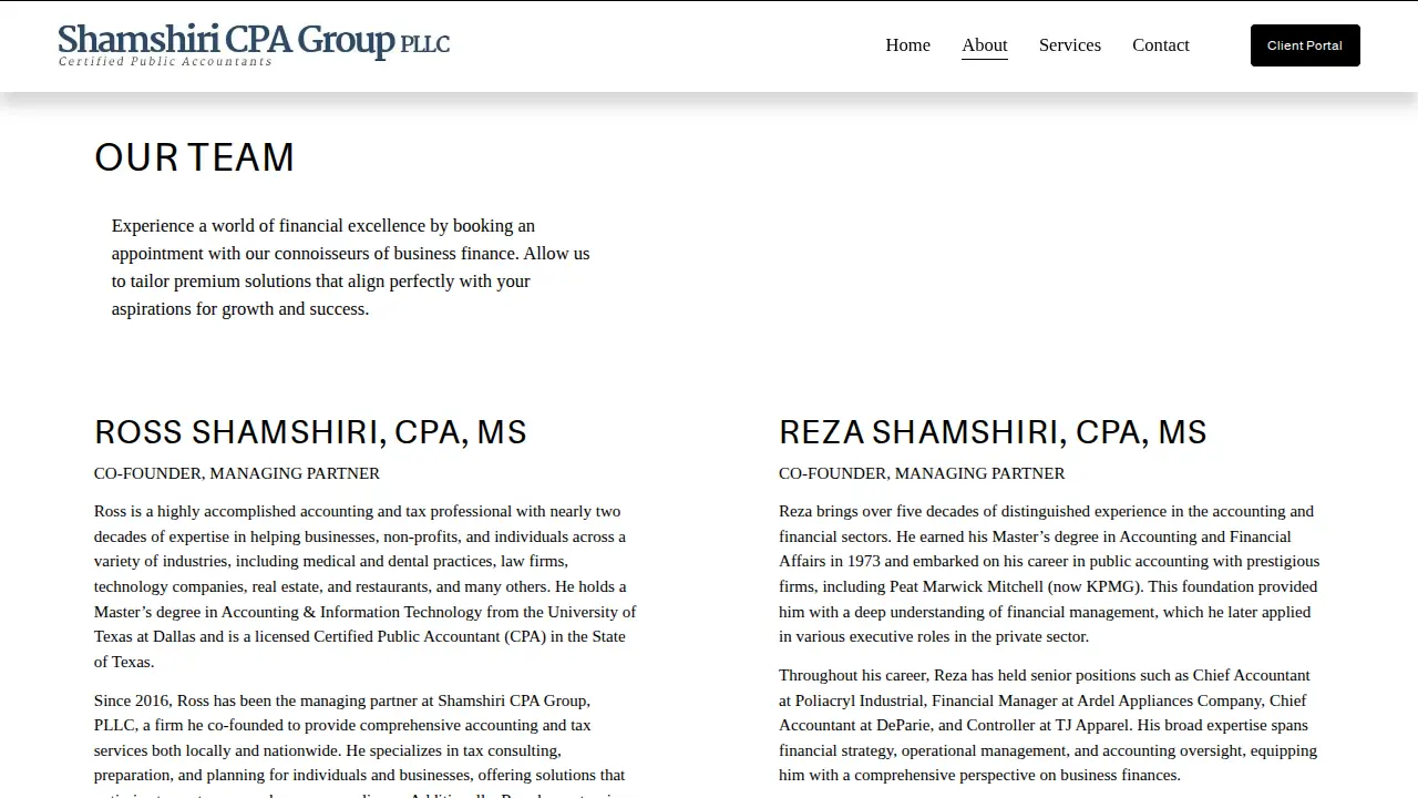 Shamshiri CPA Group, Plano CPA Office page