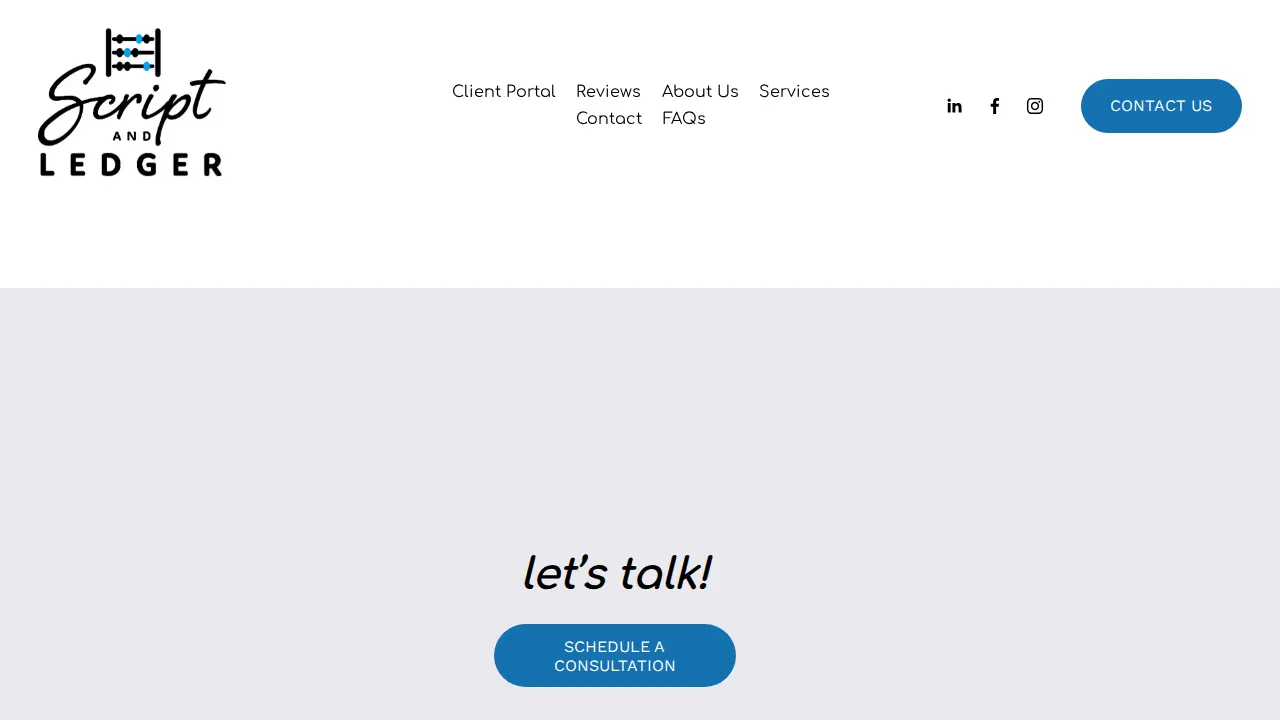 Script and Ledger Bookkeeping page