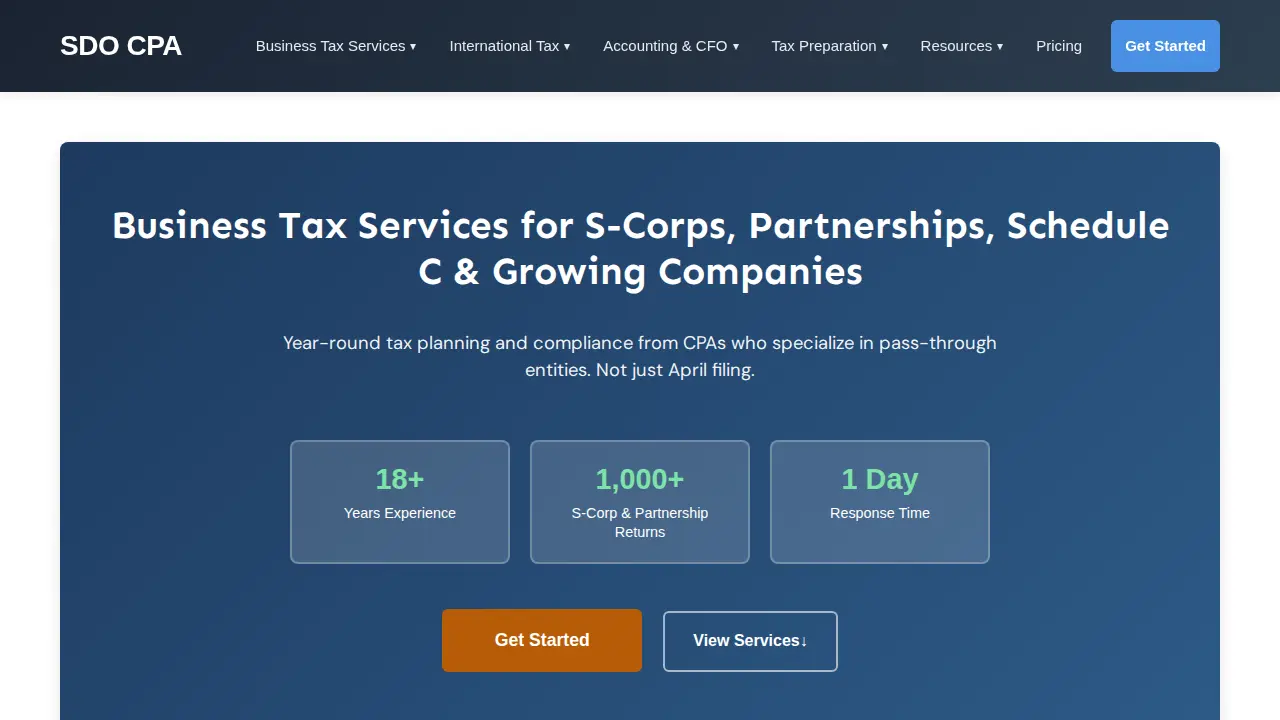SDO CPA: Tax Preparation, Accounting, & Bookkeeping page