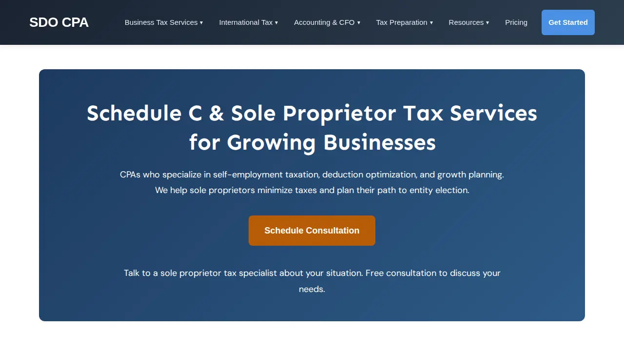 SDO CPA: Tax Preparation, Accounting, & Bookkeeping page