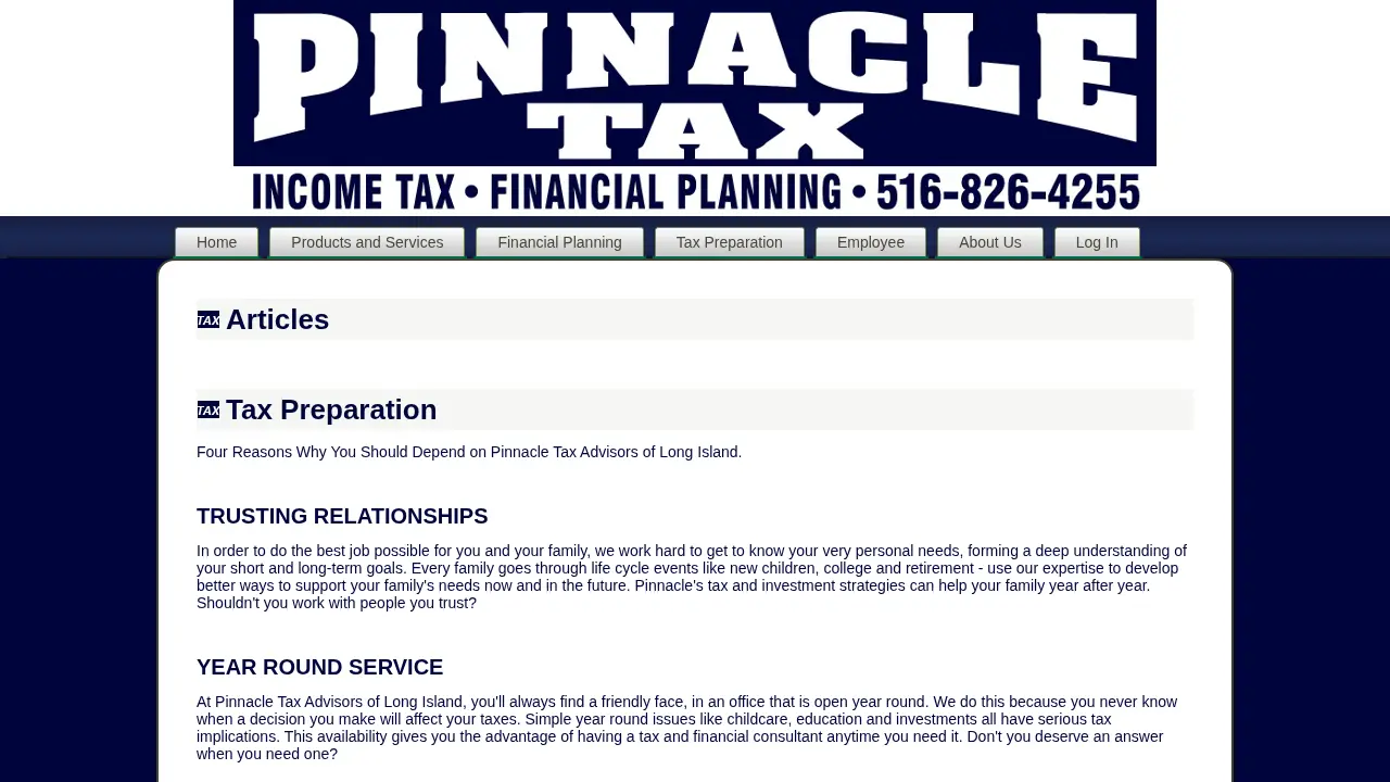 Pinnacle Tax Advisors of Seaford page
