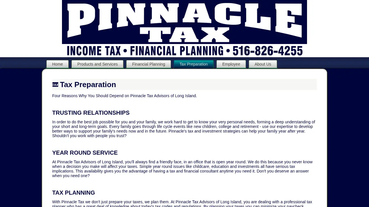 Pinnacle Tax Advisors of Seaford page