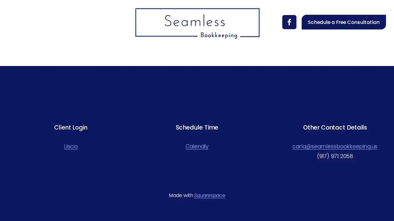 Seamless Bookkeeping page