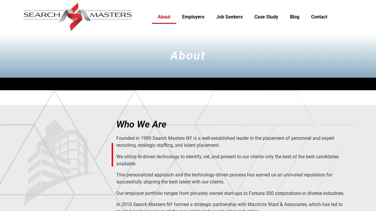 Search Masters NY page