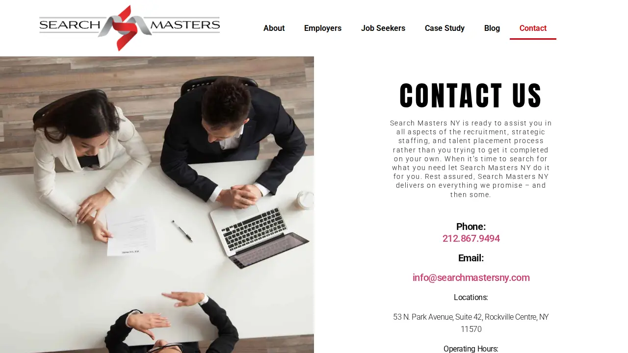 Search Masters NY page