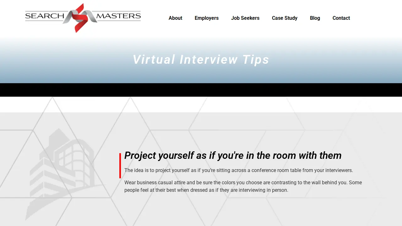 Search Masters NY page