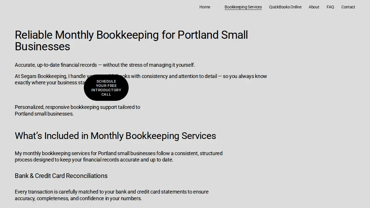 Segars Bookkeeping LLC page