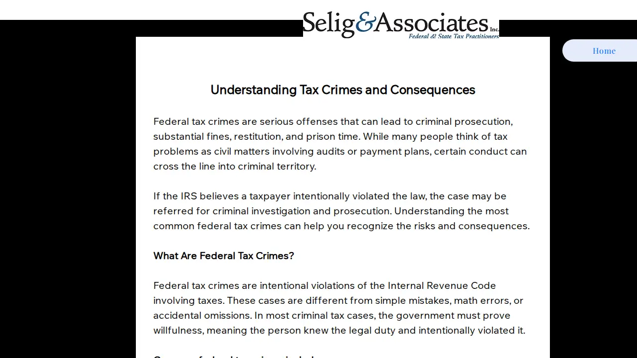 Selig & Associates page