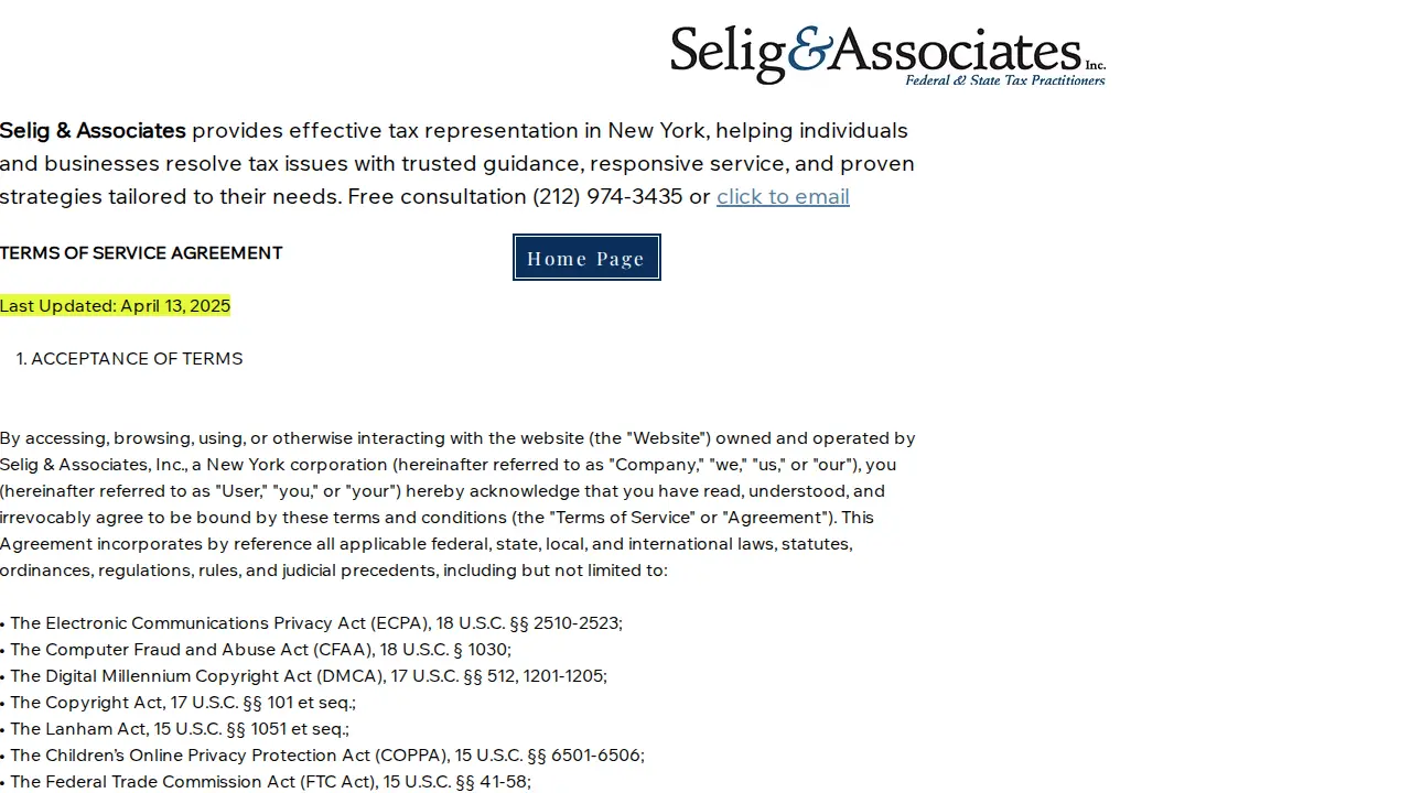 Selig & Associates page