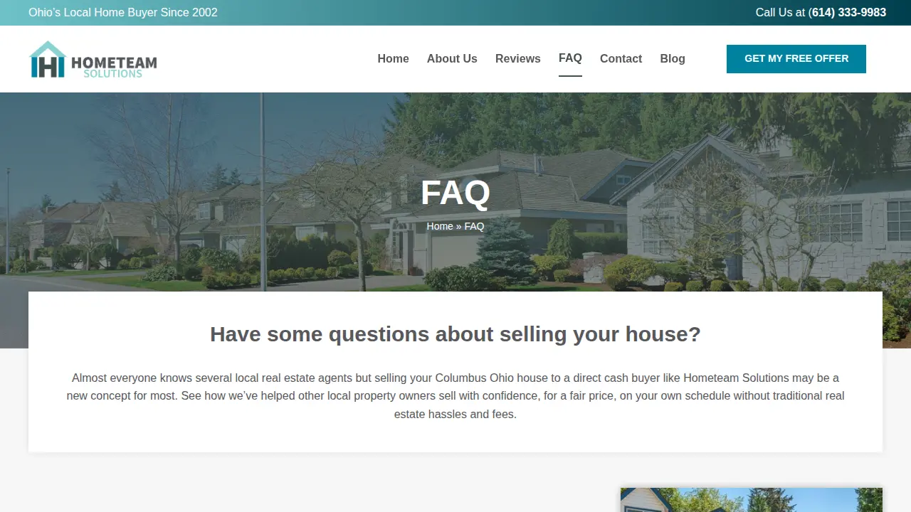 Hometeam Solutions page