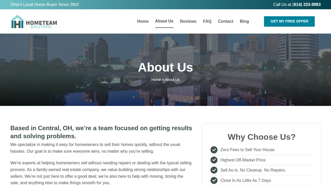 Hometeam Solutions page