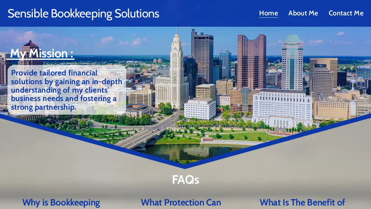 Sensible Bookkeeping Solutions page