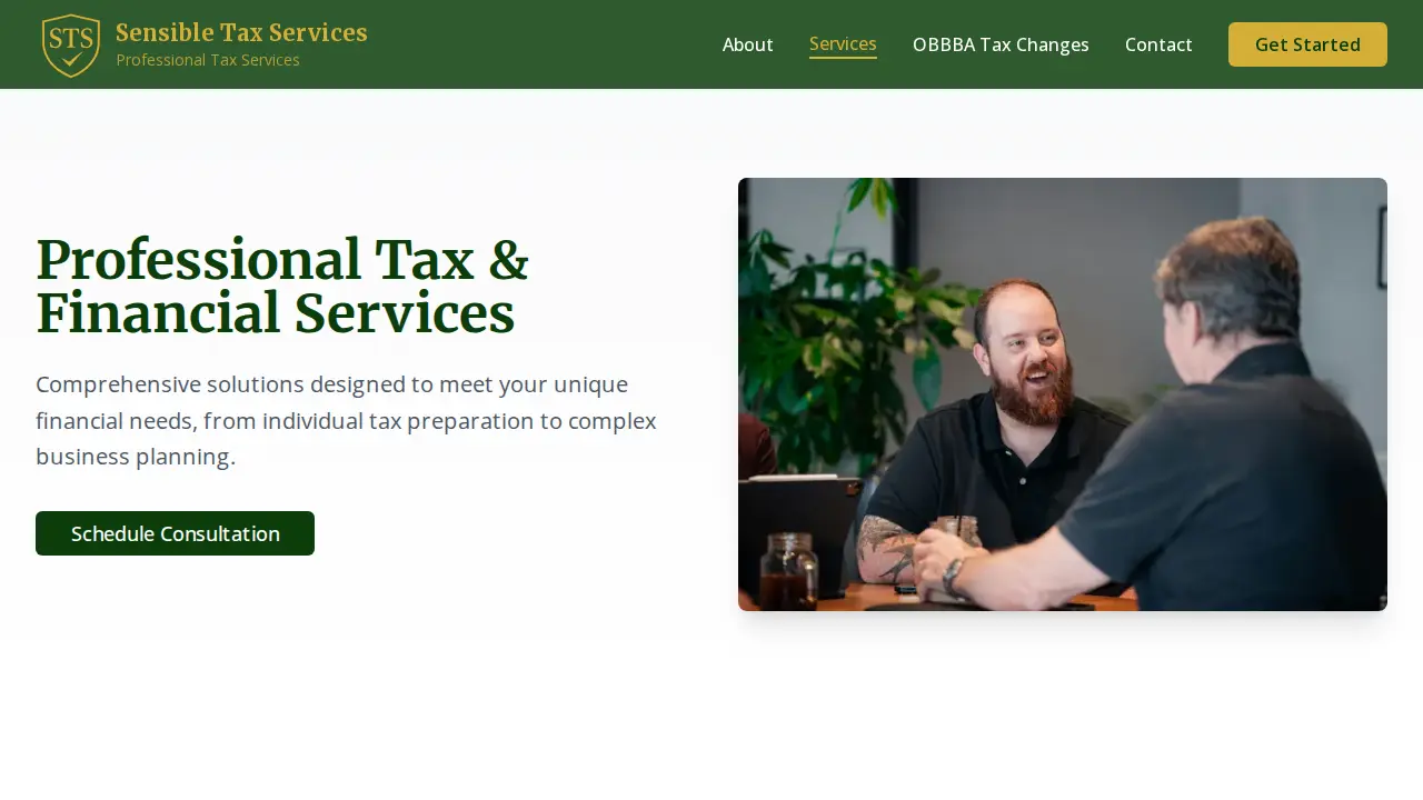 Sensible Tax Services page