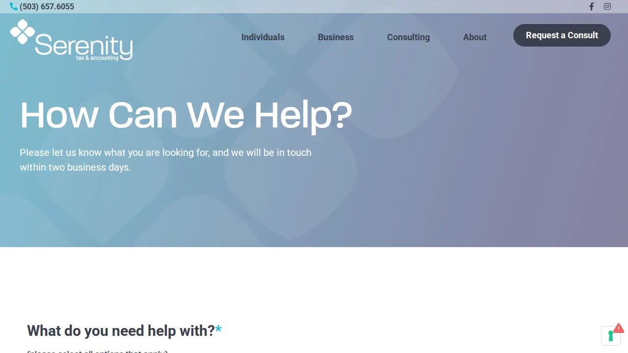 Serenity Tax & Accounting page