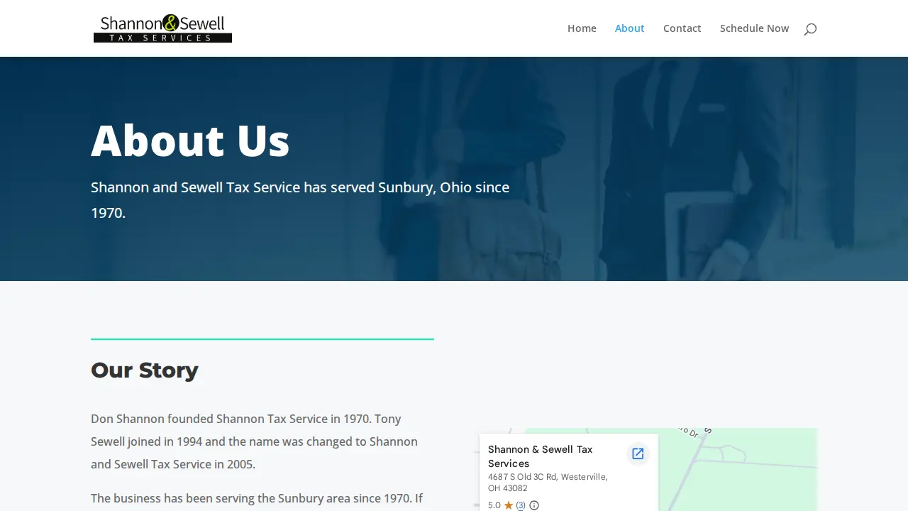 Shannon & Sewell Tax Services page