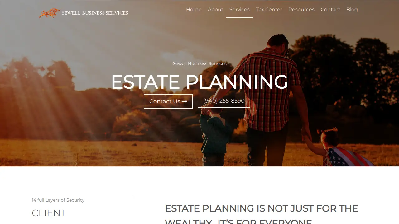 Sewell Business Services page