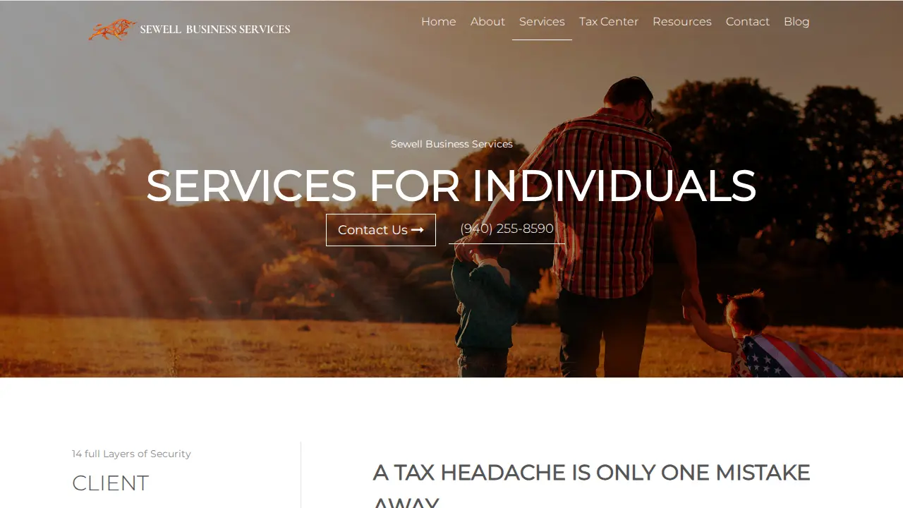 Sewell Business Services page