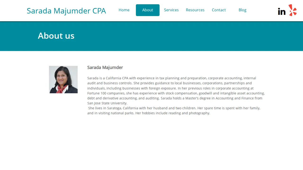Sarada Majumder CPA page