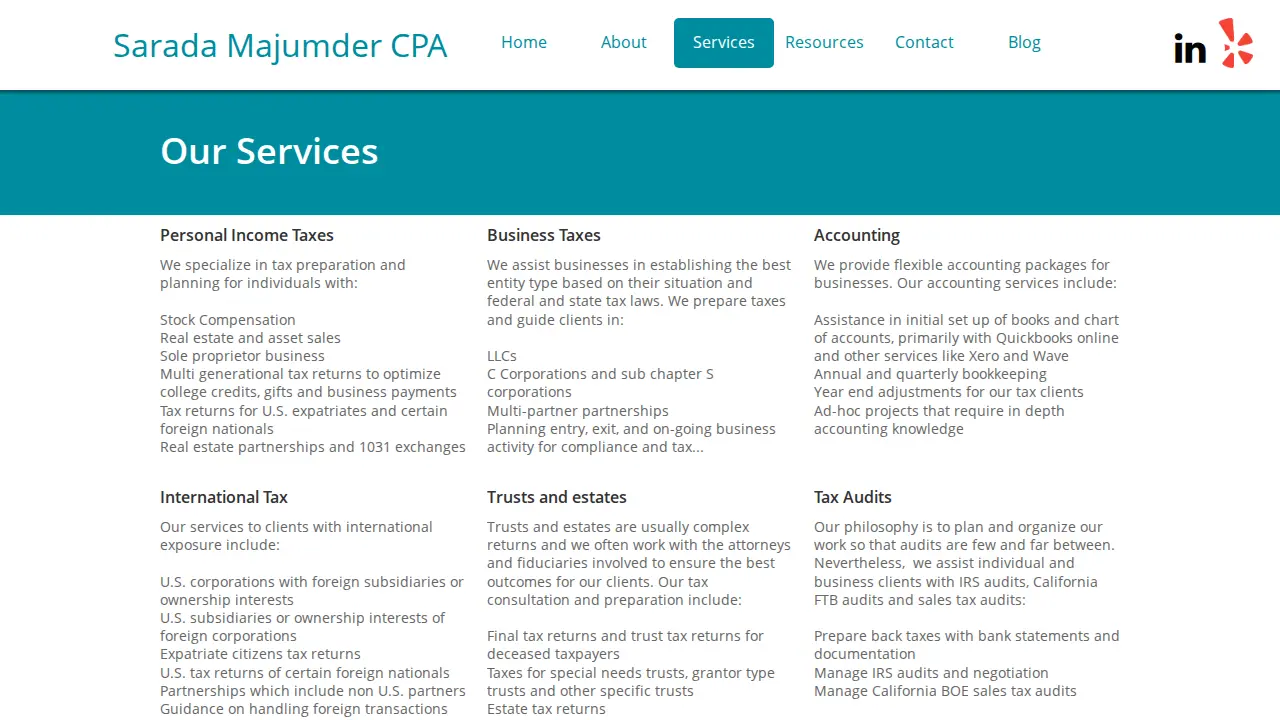 Sarada Majumder CPA page