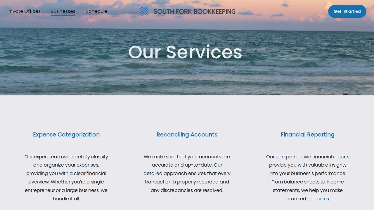 South Fork Bookkeeping page