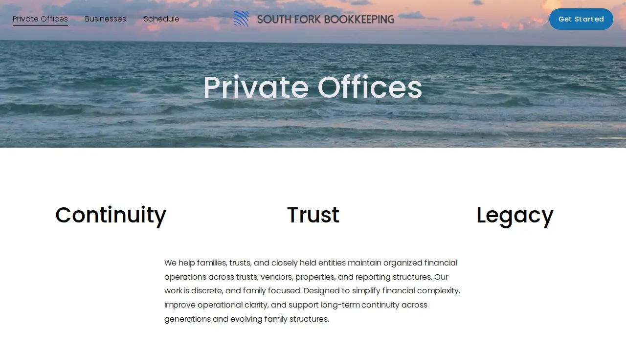 South Fork Bookkeeping page