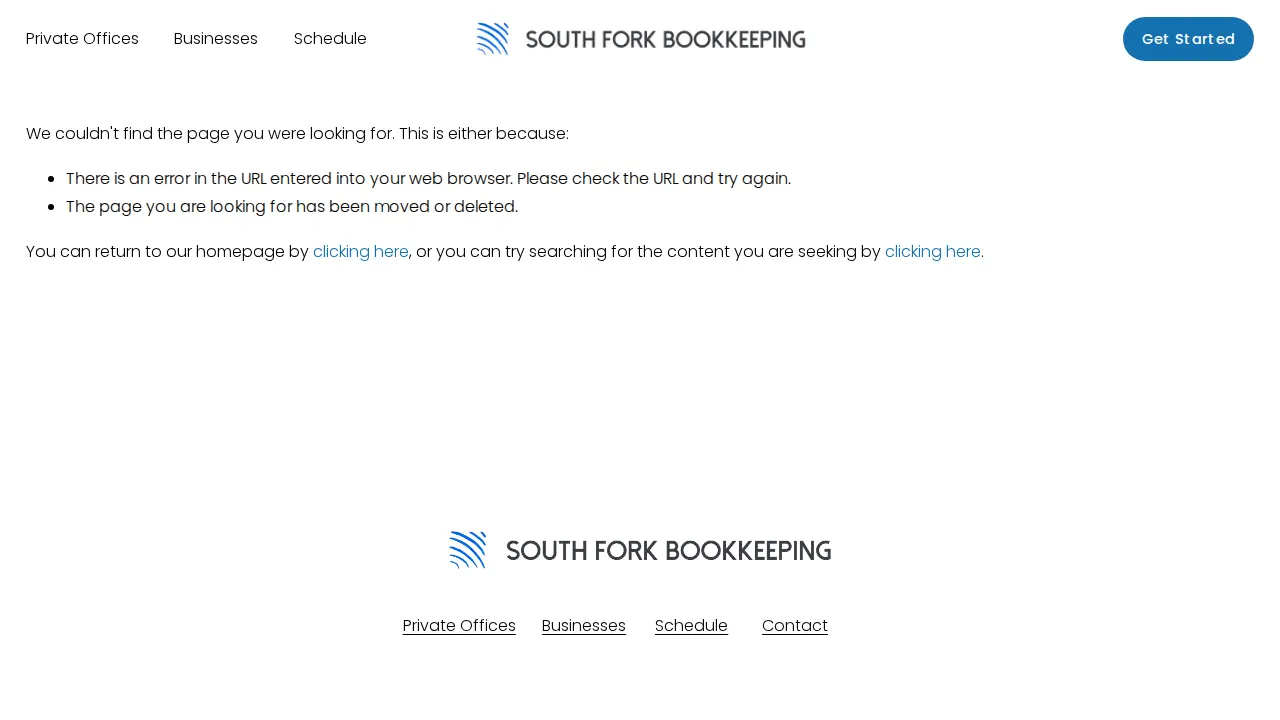 South Fork Bookkeeping page