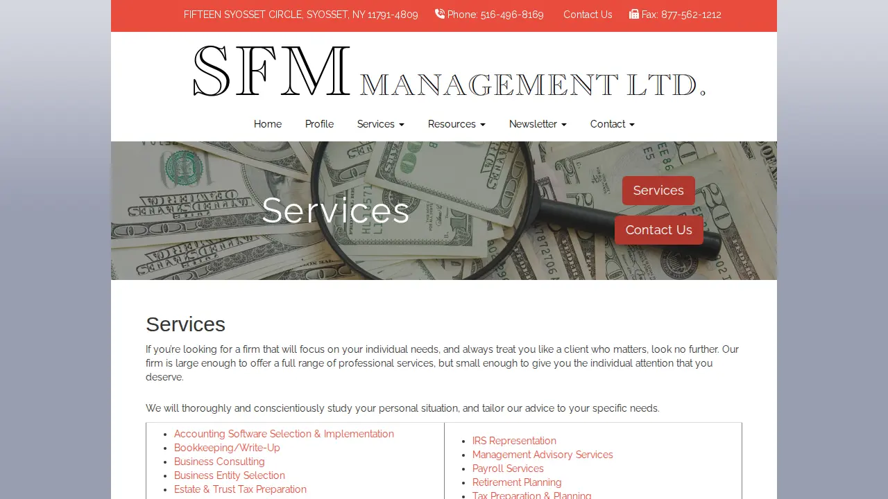 SFM Management Ltd page
