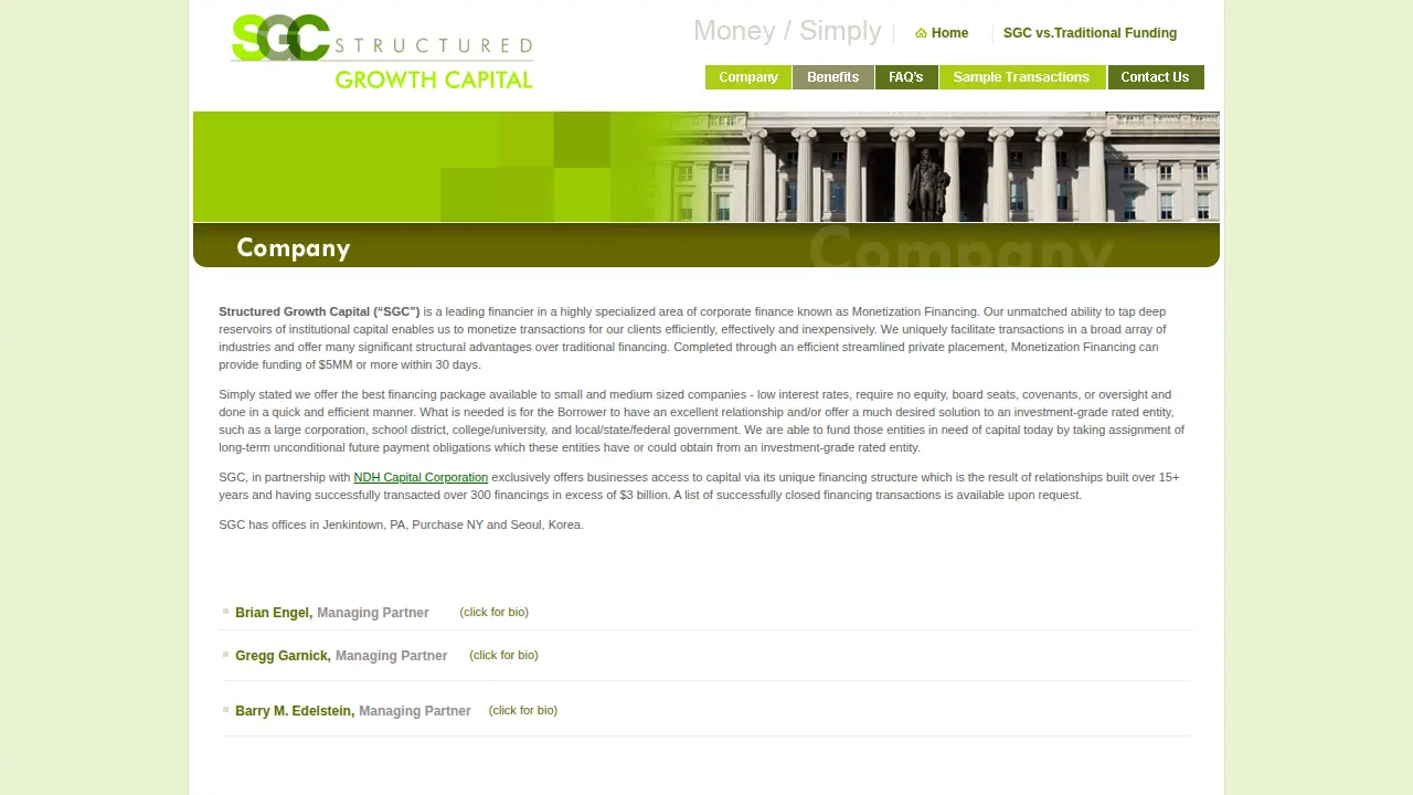 Structured Growth Capital page