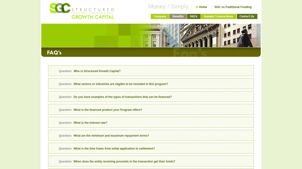 Structured Growth Capital page