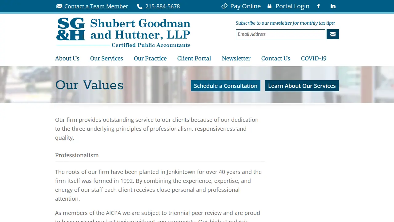 Shubert Goodman & Huttner PC page