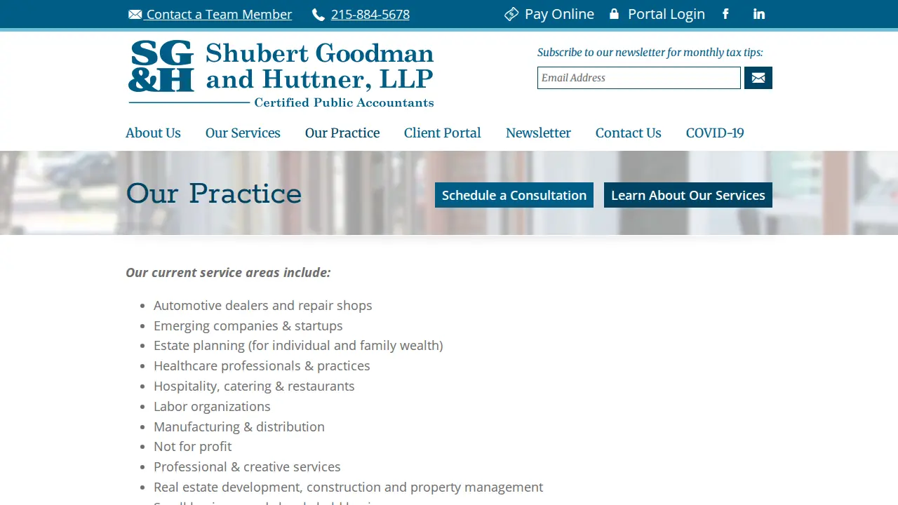 Shubert Goodman & Huttner PC page