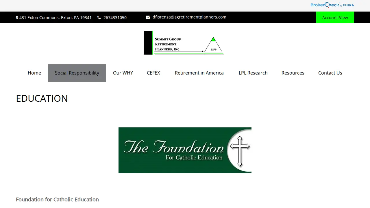 Summit Group Retirement Planners page