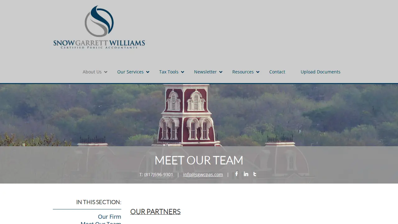 Snow Garrett Williams Certified Public Accountants page