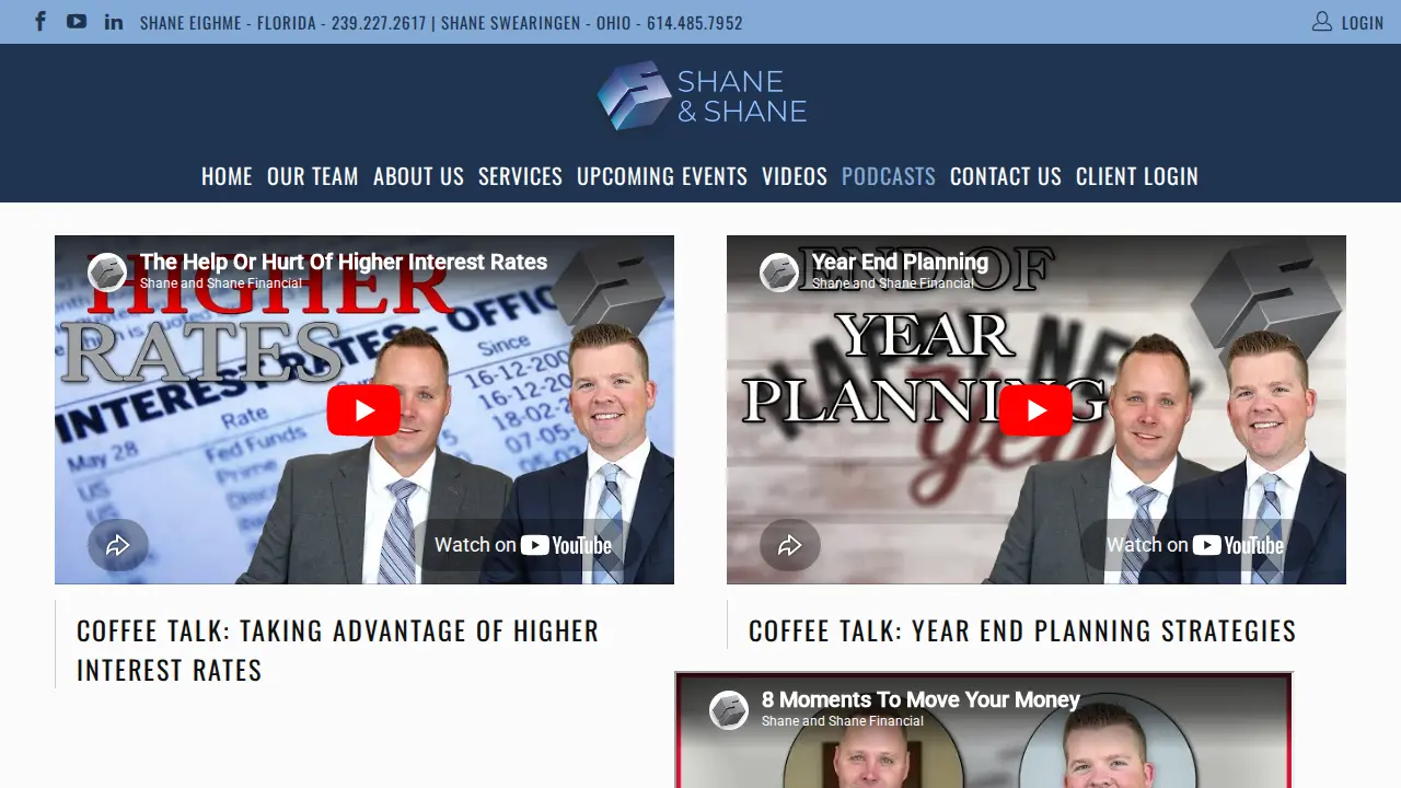 Shane and Shane Financial page