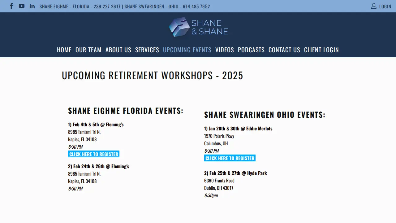 Shane and Shane Financial page