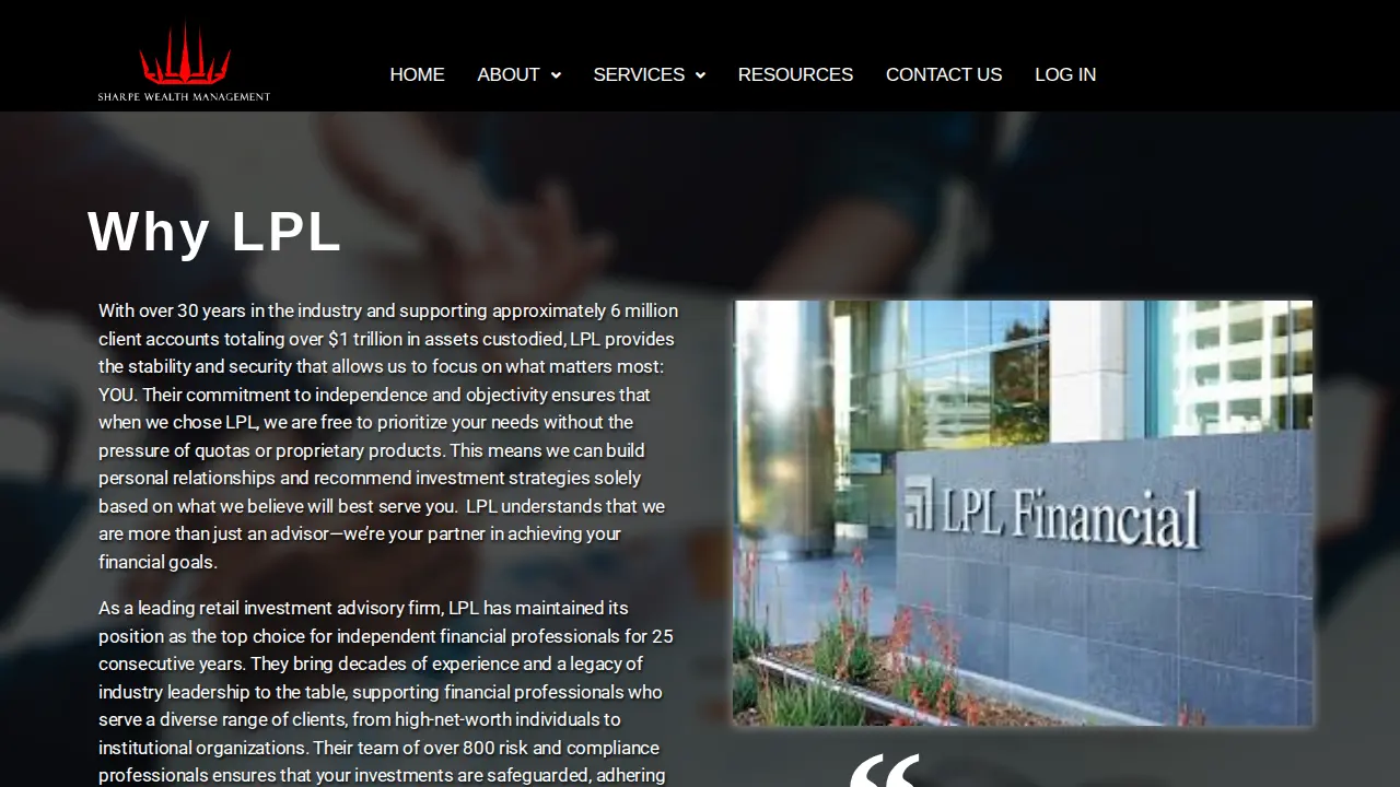 Sharpe Wealth Management LLC page