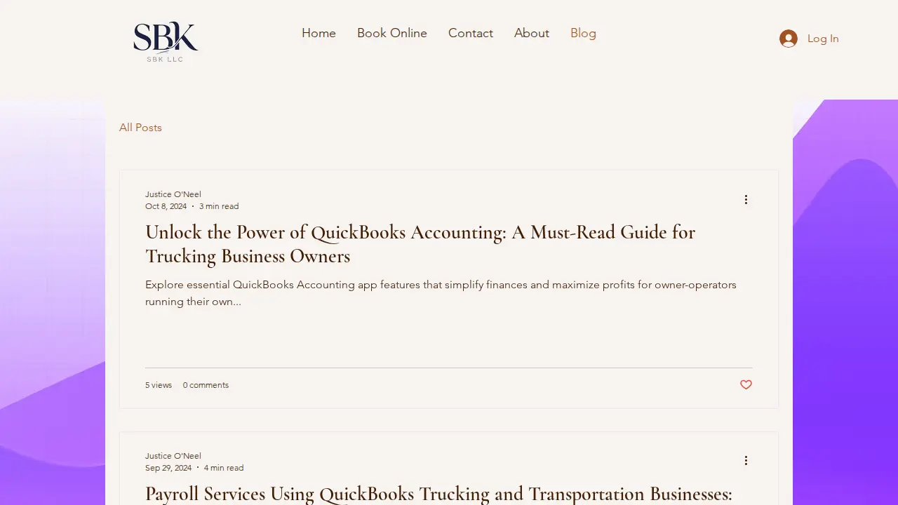 Shawna's Bookkeeping page