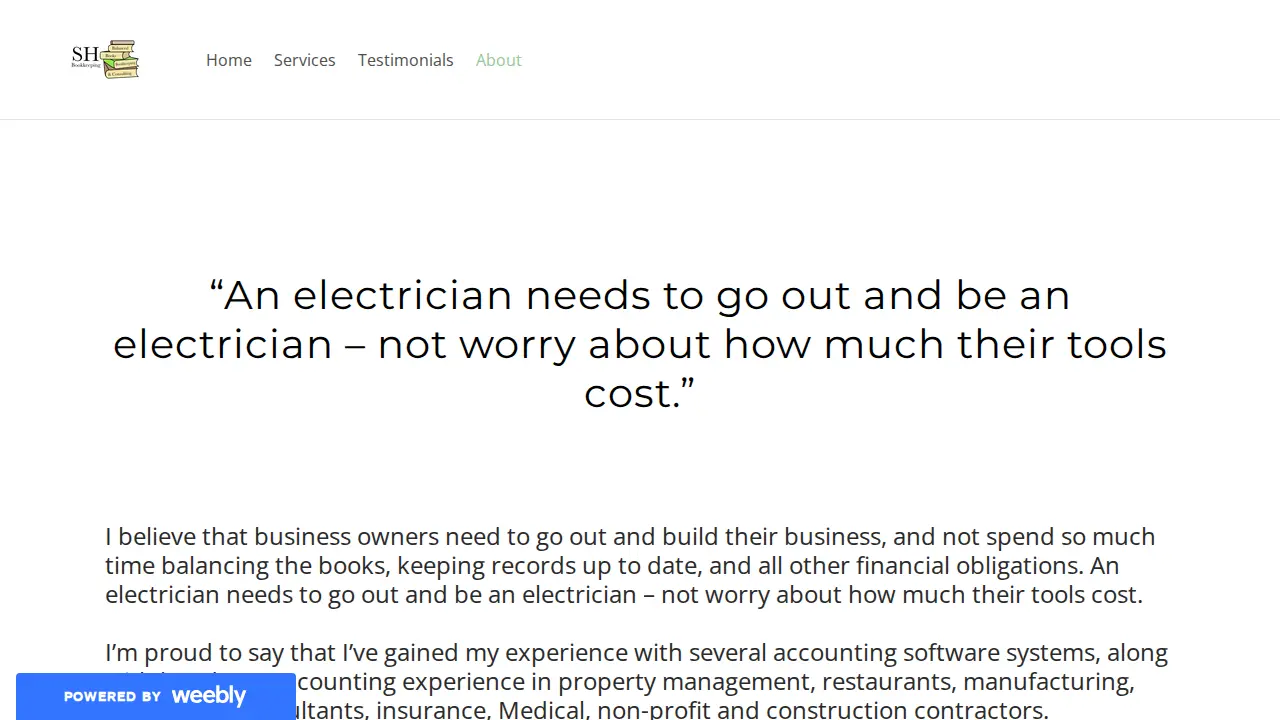 ShBookkeeping Services page