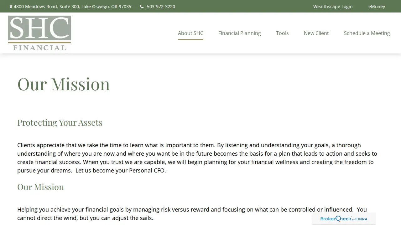 SHC Financial, LLC page
