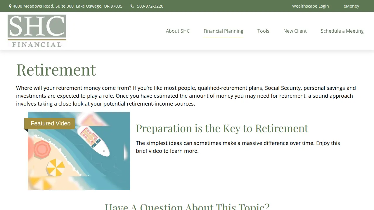SHC Financial, LLC page