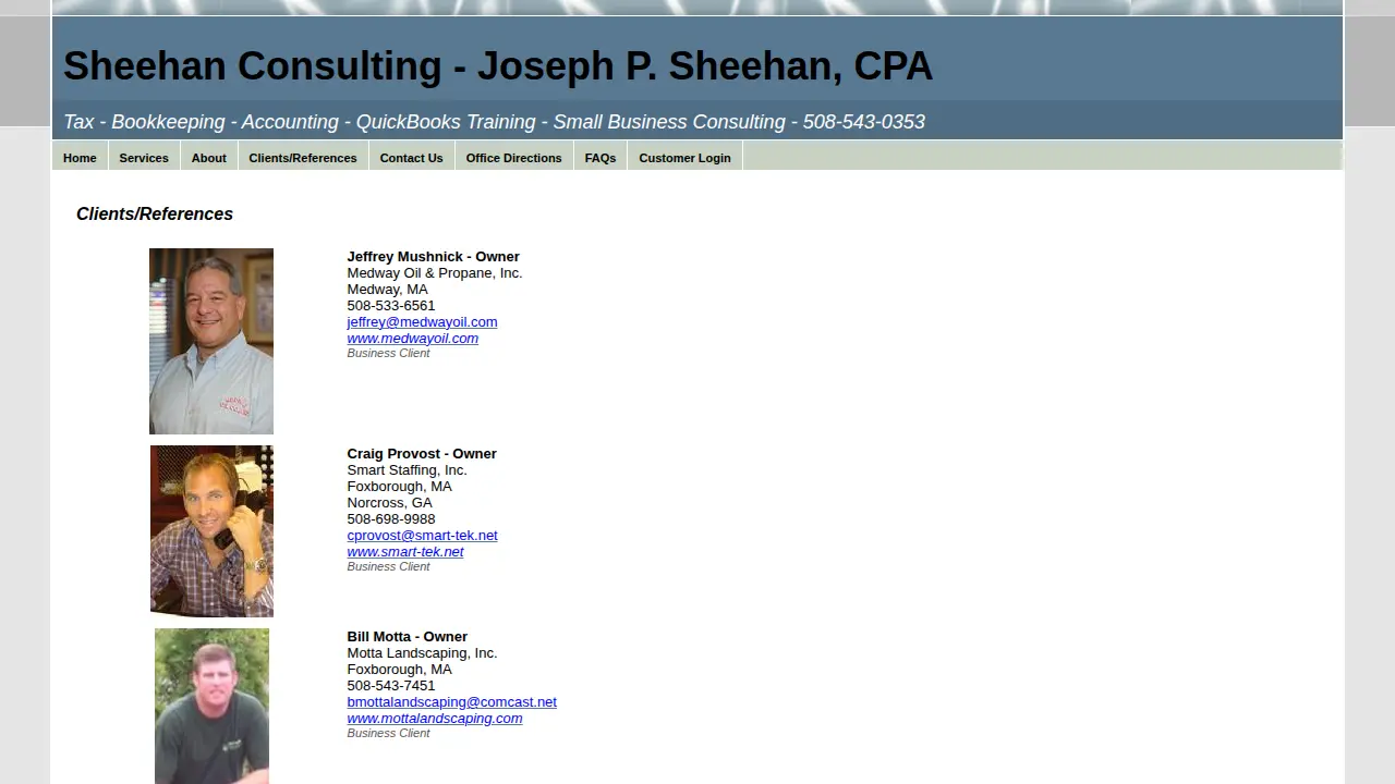 Sheehan Consulting page